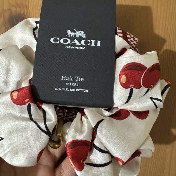 Coach Signature Cherry Swirl Print Hair Ties Pack main image 6